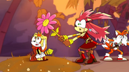 Cream does a spell that changes Amy's hammer to a flower
