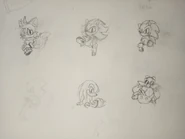 Sketches of Zack, Andrew, Iris, Lucas and Oliver