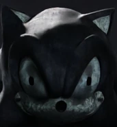 A close-up of "Sonic's" face in a front profile.
