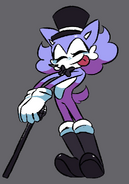 Wacky in a fashionable top hat and bowtie.
