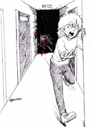 An image of Tom being chased by X.