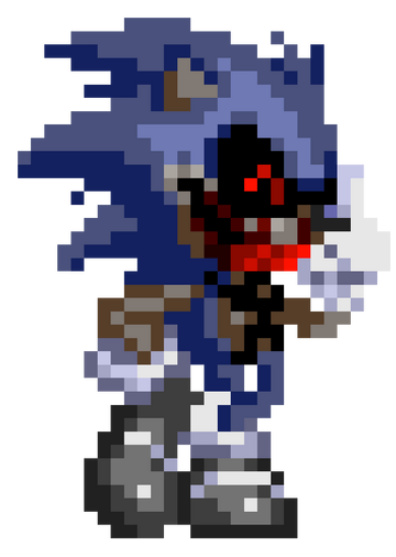 Image of black sonic exe as a lighting god in the dark clouds