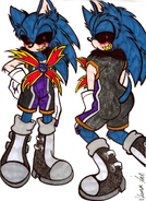 X showing off his 2014 outfit in a suggestive manner on the right image.