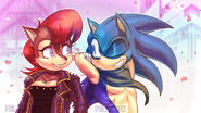 Sally_ALT while she was still in a relationship with Sonic_ALT before he tortured her and mutated her into the monster she is today.