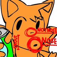 A diagram explaining The Drinker's incredible hard to comprehend face. Showcases the brighter orange that was accidentally given to the original version of this render.