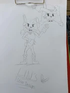 First ever idea of the redisign of Lin on paper where you can also see her with her hat on the side.