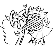 Wacky giving Starburst a big hug.