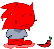 Scoggy after being too close to a pepper