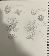 Sketches of Satanos in his two old forms.