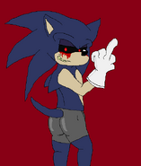 Art of JC in a pair of boxers flipping you off, a request made by Shannon/VampireSonicFan and notably the first drawn art of Sonic.exe by JC.