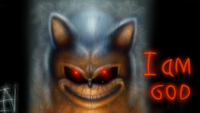"I AM GOD", seen after killing Dr. Robotnik (Art by Samuel Kingston, seen in Version 7)