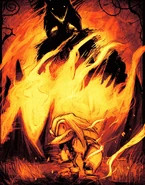 Kyle facing up against EXE, art done by Shefki