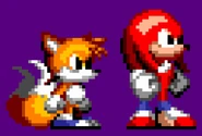 SLD OldDesigns.png (64 KB) Old concept sprite of Tails and Knuckles before the final went with using pre-existing sprites.