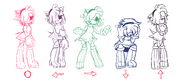 Concepts for Amy_ALT's idle and poses.