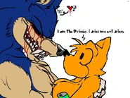 X looking down at The Drinker, lovingly.