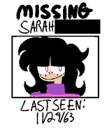 Sarah Missing poster.