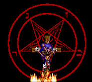 One of the concepts of the jumpscares, with satanic symbolism for the game.