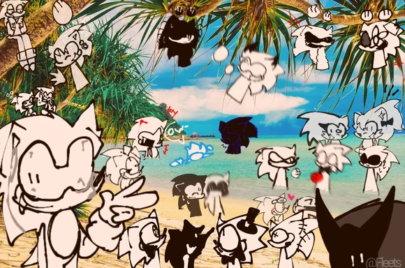 Beach day with my characters!!