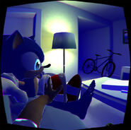Roomate Tickling Sonic's feet.