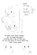 How to draw "Sonic's" eyes.