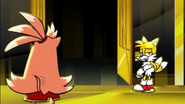 Tails telling her to step inside