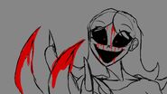 Jesse sadistically looking at the blood on her nails