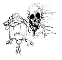 Sketch of Thanatos controlling Sonic.