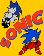 Speedduo64 poster featuring Sonic based on real Sonic art