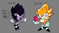 Power, and Chaos Hog (Hoggified Super, and Dark Sonic)