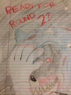 Pencil Illustration of X's "Ready for round 2" quote.