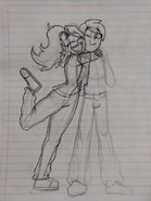 Unfinished drawing of Lilith and Thomas