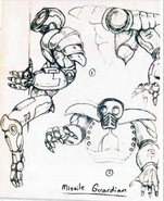 Missile Guardian concept sketch from Contra 4.