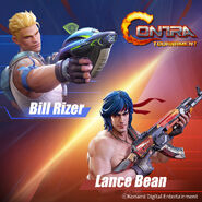 Bill and Lance artwork from Contra: Tournament.