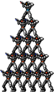 Pyramid of soldiers in Probotector (MD).