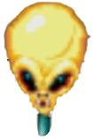 A human-made target depicted as an Alien from C: The Contra Adventure.