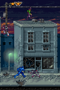 Proboterrors in the City stage in Challenge Mode of Contra 4.
