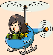 Artwork of Anna piloting the helicopter from Contra 3D.