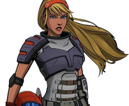 Comic book-style artwork of Sheena seen at the end of Operation Galuga.
