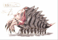 Concept art of Shadow Beast Kimkoh (larva form) from Neo Contra.