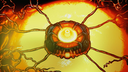 A Damnation Engine resting on a Damnation Pillar.