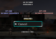 Score display in Contra: Shattered Soldier.