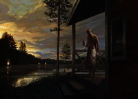 Darkened version of Ahti's Cabin.