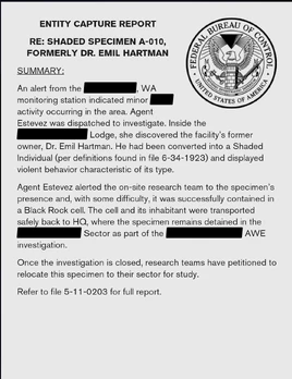 Shaded Specimen Captured