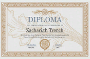 Framed wall diploma