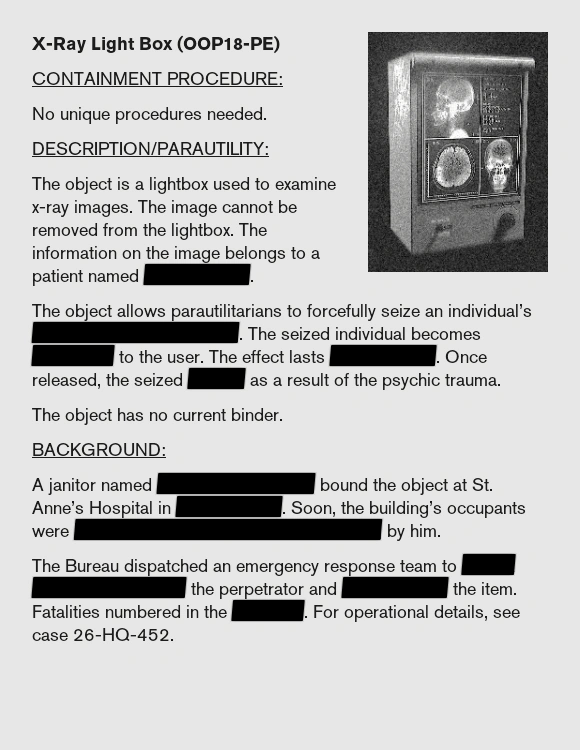 XRay Light Box (Collectible) Control Wiki Fandom