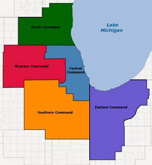 Chicago Defense Forces - Military Districts