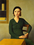 Working Class Woman (1949) was commissioned by the Nororist government and painted by an artist only identified as "Fredrik." Its purpose was to create admiration for the typical Isokyrian citizen, in this case, a lower middle-class woman, possibly a housewife.