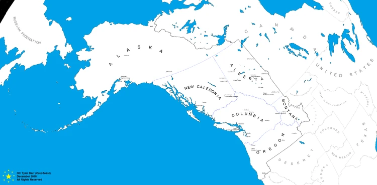 Map of Cascadia with cities of regional importance highlighted.