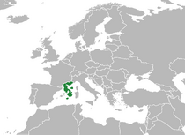 Location of Nalatia (in green) within Europe