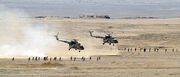 800px-Egyptian Mi-8 Hip helicopters after unloading troops